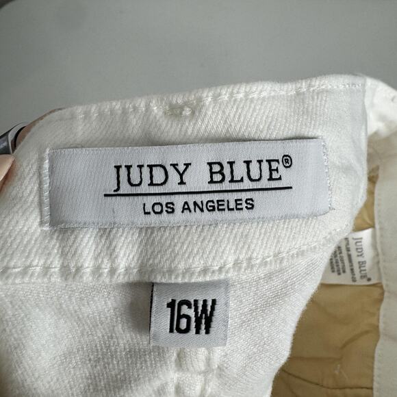 Judy Blue Slim Boot Jeans Womens 16W White High Rise Denim Retro Hippie Boho - Picture 8 of 14
